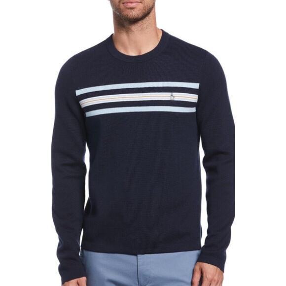 Original Penguin Men's Classic Crew Neck‎ Sweater,DARK SAPPHIRE, Size 2XL New - Picture 1 of 5